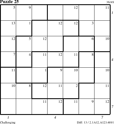 Step-by-Step Instructions for Puzzle 25 with all 13 steps marked