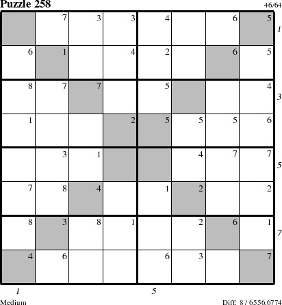 Step-by-Step Instructions for Puzzle 258 with all 8 steps marked