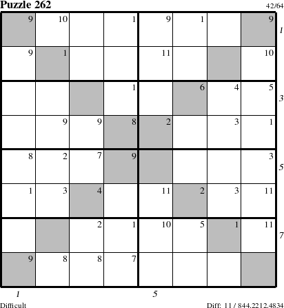 Step-by-Step Instructions for Puzzle 262 with all 11 steps marked