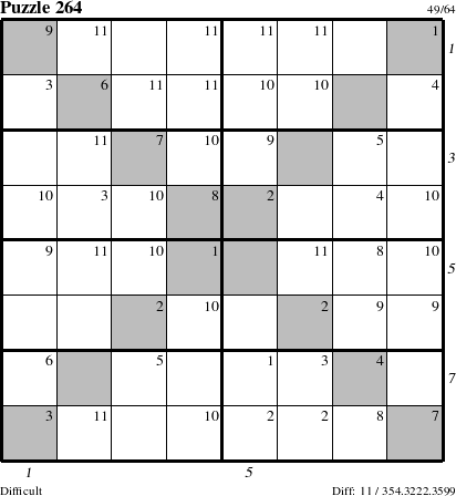 Step-by-Step Instructions for Puzzle 264 with all 11 steps marked