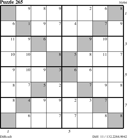 Step-by-Step Instructions for Puzzle 265 with all 11 steps marked