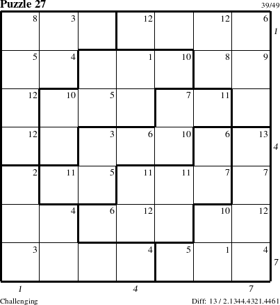 Step-by-Step Instructions for Puzzle 27 with all 13 steps marked