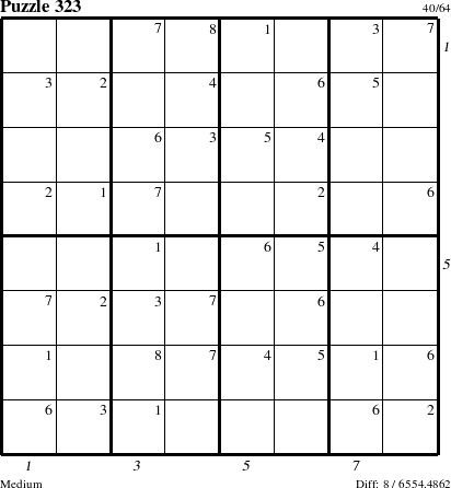 Step-by-Step Instructions for Puzzle 323 with all 8 steps marked