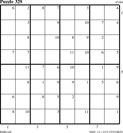 Step-by-Step Instructions for Puzzle 329 with all 11 steps marked