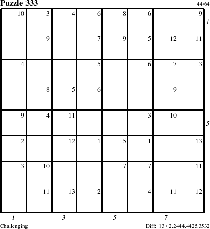 Step-by-Step Instructions for Puzzle 333 with all 13 steps marked