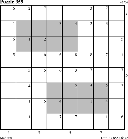 Step-by-Step Instructions for Puzzle 355 with all 8 steps marked