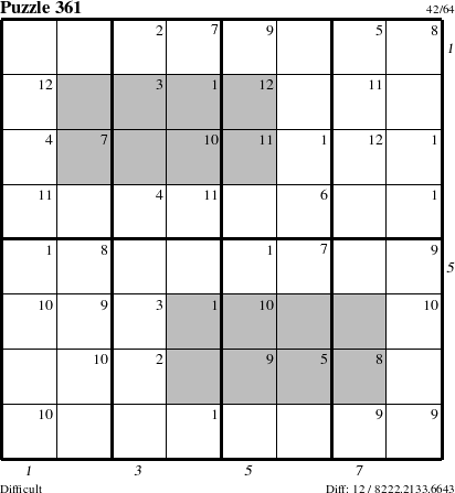 Step-by-Step Instructions for Puzzle 361 with all 12 steps marked