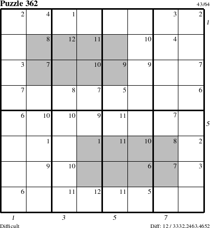 Step-by-Step Instructions for Puzzle 362 with all 12 steps marked