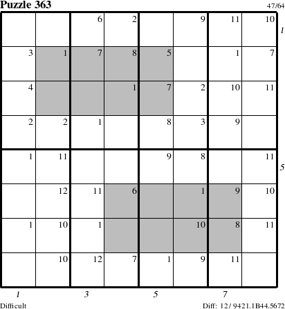 Step-by-Step Instructions for Puzzle 363 with all 12 steps marked