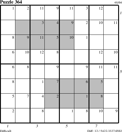 Step-by-Step Instructions for Puzzle 364 with all 12 steps marked