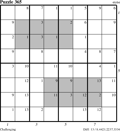 Step-by-Step Instructions for Puzzle 365 with all 13 steps marked