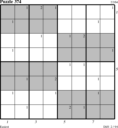 Step-by-Step Instructions for Puzzle 374 with all 2 steps marked