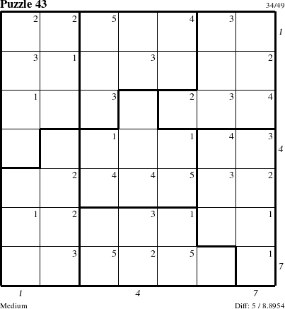 Step-by-Step Instructions for Puzzle 43 with all 5 steps marked