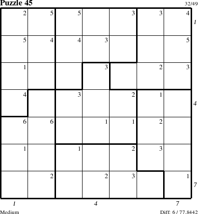 Step-by-Step Instructions for Puzzle 45 with all 6 steps marked