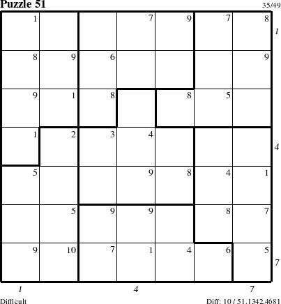 Step-by-Step Instructions for Puzzle 51 with all 10 steps marked