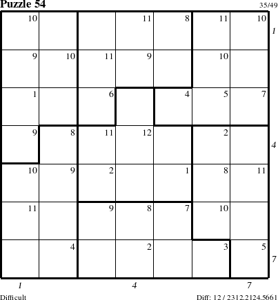 Step-by-Step Instructions for Puzzle 54 with all 12 steps marked