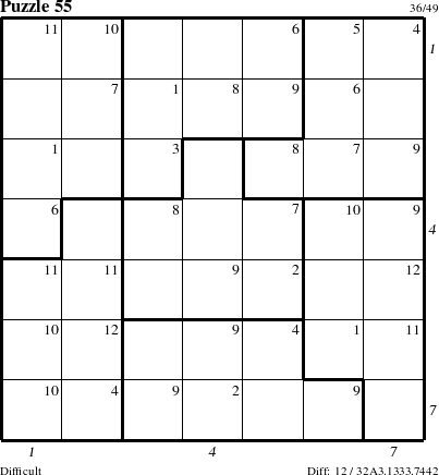 Step-by-Step Instructions for Puzzle 55 with all 12 steps marked