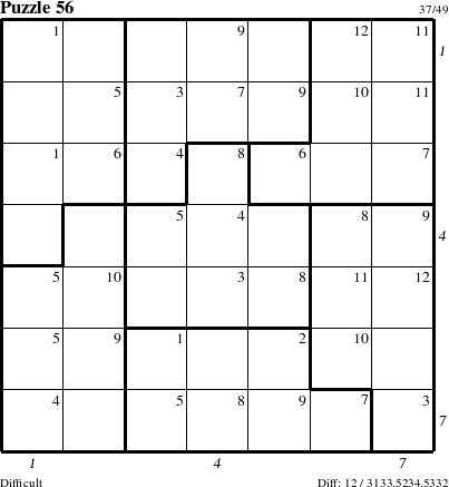 Step-by-Step Instructions for Puzzle 56 with all 12 steps marked