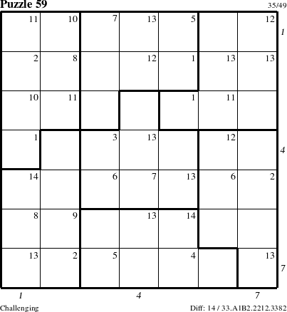 Step-by-Step Instructions for Puzzle 59 with all 14 steps marked