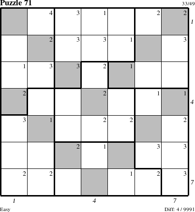 Step-by-Step Instructions for Puzzle 71 with all 4 steps marked