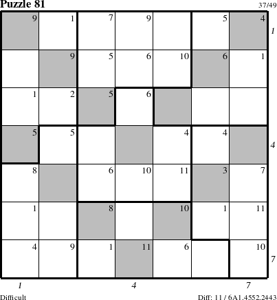 Step-by-Step Instructions for Puzzle 81 with all 11 steps marked