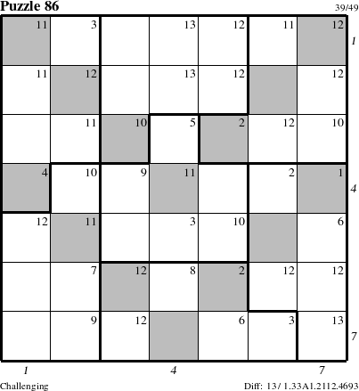 Step-by-Step Instructions for Puzzle 86 with all 13 steps marked