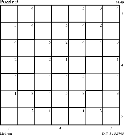 Step-by-Step Instructions for Puzzle 9 with all 5 steps marked