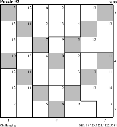 Step-by-Step Instructions for Puzzle 92 with all 14 steps marked