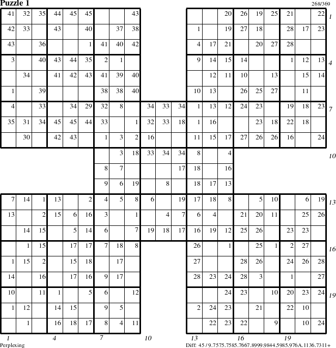 Step-by-Step Instructions for Puzzle 1 with all 45 steps marked