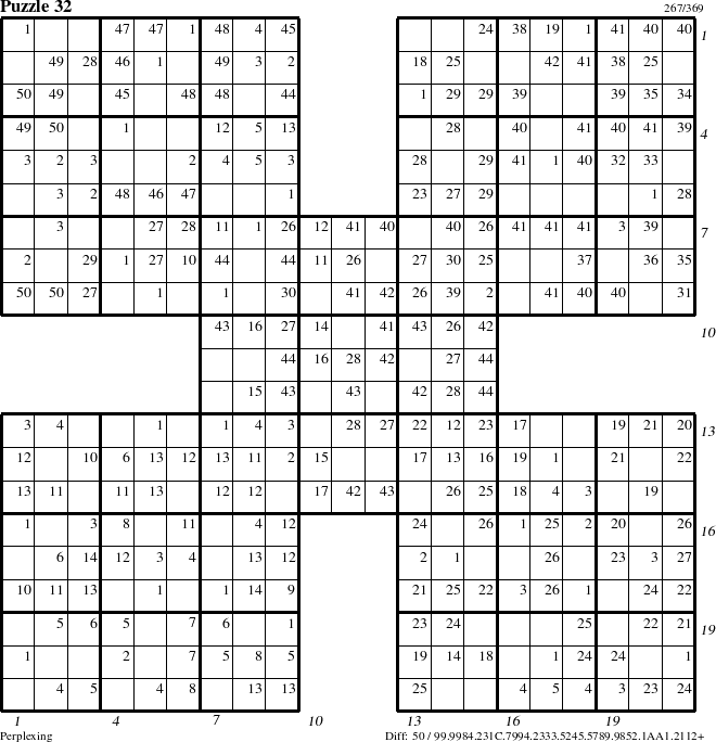 Step-by-Step Instructions for Puzzle 32 with all 50 steps marked