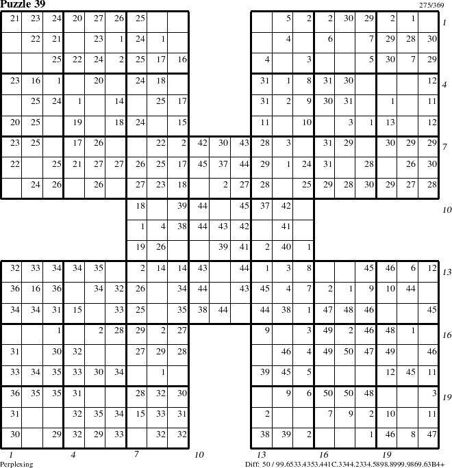 Step-by-Step Instructions for Puzzle 39 with all 50 steps marked