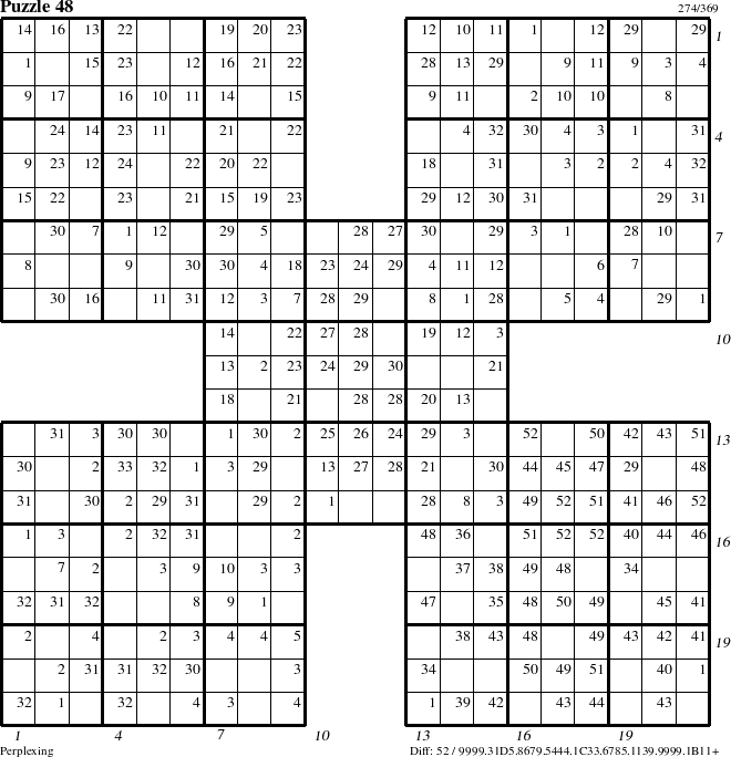 Step-by-Step Instructions for Puzzle 48 with all 52 steps marked