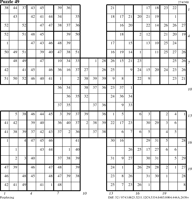 Step-by-Step Instructions for Puzzle 49 with all 52 steps marked