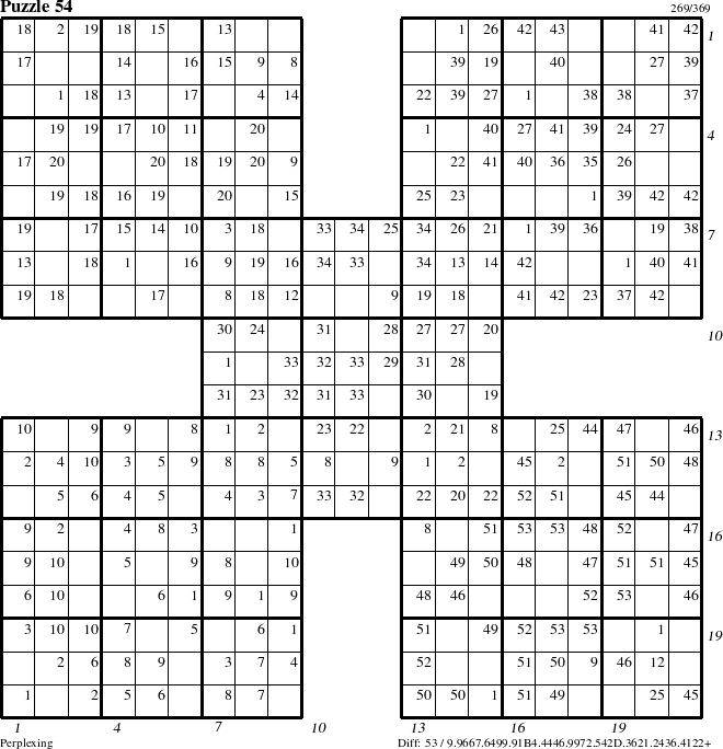 Step-by-Step Instructions for Puzzle 54 with all 53 steps marked