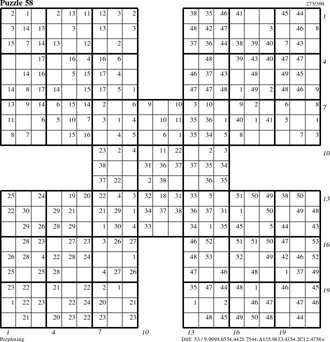 Step-by-Step Instructions for Puzzle 58 with all 53 steps marked