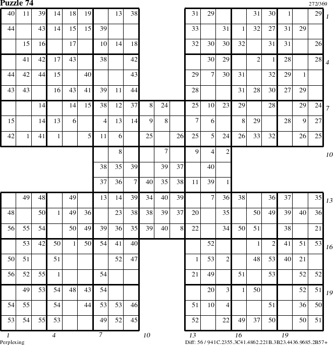 Step-by-Step Instructions for Puzzle 74 with all 56 steps marked