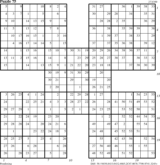 Step-by-Step Instructions for Puzzle 75 with all 56 steps marked