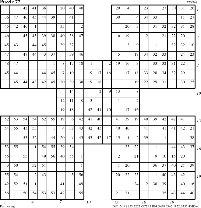 Step-by-Step Instructions for Puzzle 77 with all 56 steps marked