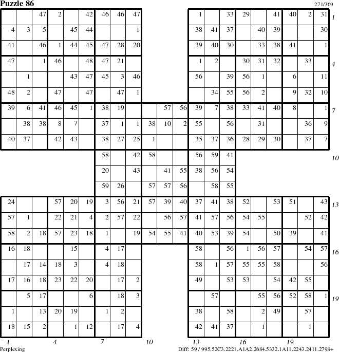 Step-by-Step Instructions for Puzzle 86 with all 59 steps marked