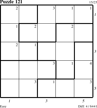 Step-by-Step Instructions for Puzzle 121 with all 4 steps marked