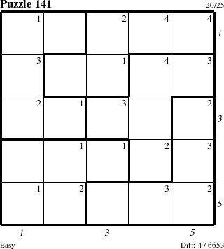 Step-by-Step Instructions for Puzzle 141 with all 4 steps marked