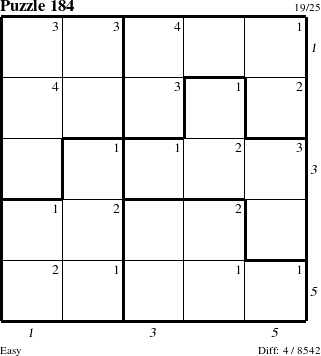 Step-by-Step Instructions for Puzzle 184 with all 4 steps marked