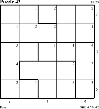 Step-by-Step Instructions for Puzzle 43 with all 4 steps marked