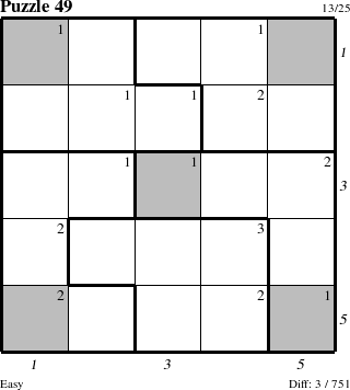 Step-by-Step Instructions for Puzzle 49 with all 3 steps marked