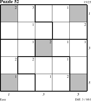 Step-by-Step Instructions for Puzzle 52 with all 3 steps marked