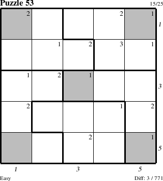 Step-by-Step Instructions for Puzzle 53 with all 3 steps marked