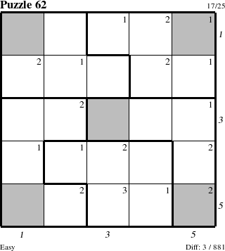 Step-by-Step Instructions for Puzzle 62 with all 3 steps marked