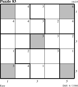 Step-by-Step Instructions for Puzzle 83 with all 4 steps marked