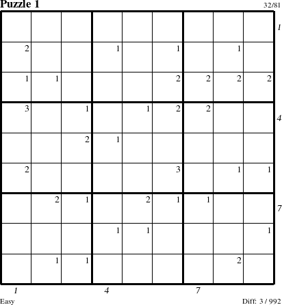 Step-by-Step Instructions for Puzzle 1 with all 3 steps marked