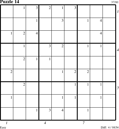 Step-by-Step Instructions for Puzzle 14 with all 4 steps marked